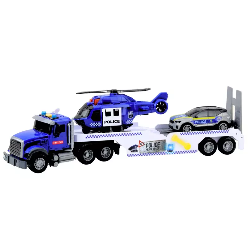 LEAN TOYS Politseiveok Kopter Auto Politseiauto Tuled Helide Komplekt