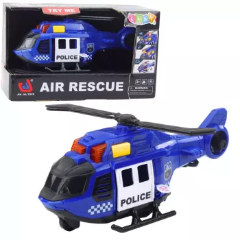 LEAN TOYS Politseihelikopter kraana, tulede ja helidega, sinine