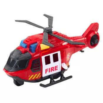 LEAN TOYS Fire Rescue Playset: Helicopter, Fire Truck, Fire Department with Lights and Sounds