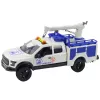 LEAN TOYS Service Truck with Crane Lights Sounds White 1:12