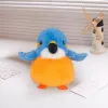 LEAN TOYS Plush Mascot Cuddly Toy Bird Blue Orange 12cm