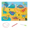 LEAN TOYS Wooden Puzzle Magnets String Interlacing Dinosaurs