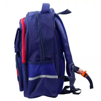 LEAN laste koolikott rinnalindiga tumesinine punane kosmos 20L 38cm