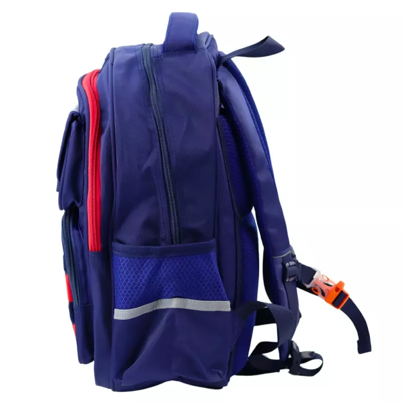 LEAN laste koolikott rinnalindiga tumesinine punane kosmos 20L 38cm