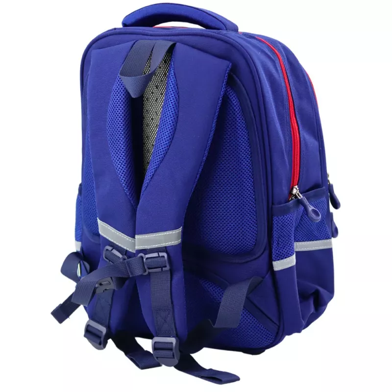 LEAN School Backpack Chest Strap Navy Blue Red 20L 38cm