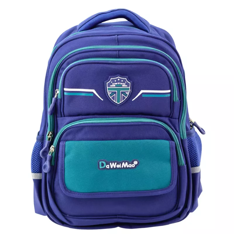 LEAN Laste koolikott rinnalindiga tumesinine-roheline 20L 38cm