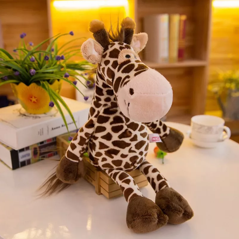 LEAN TOYS Plush Mascot Cuddly Toy Giraffe Brown 28cm