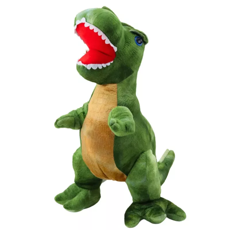 LEAN TOYS Pehme mänguasi Dinosauruse kaisuloom tekstureeritud nahaga Roheline 45cm