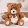 LEAN TOYS Plush Mascot Cuddly Toy Teddy Bear with Medallion Brown 25cm