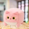 LEAN TOYS Plush Mascot Cuddly Toy Cat Cube Pink 18cm