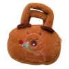 LEAN TOYS Capybara Plush Bag With Rose Brown 20cm