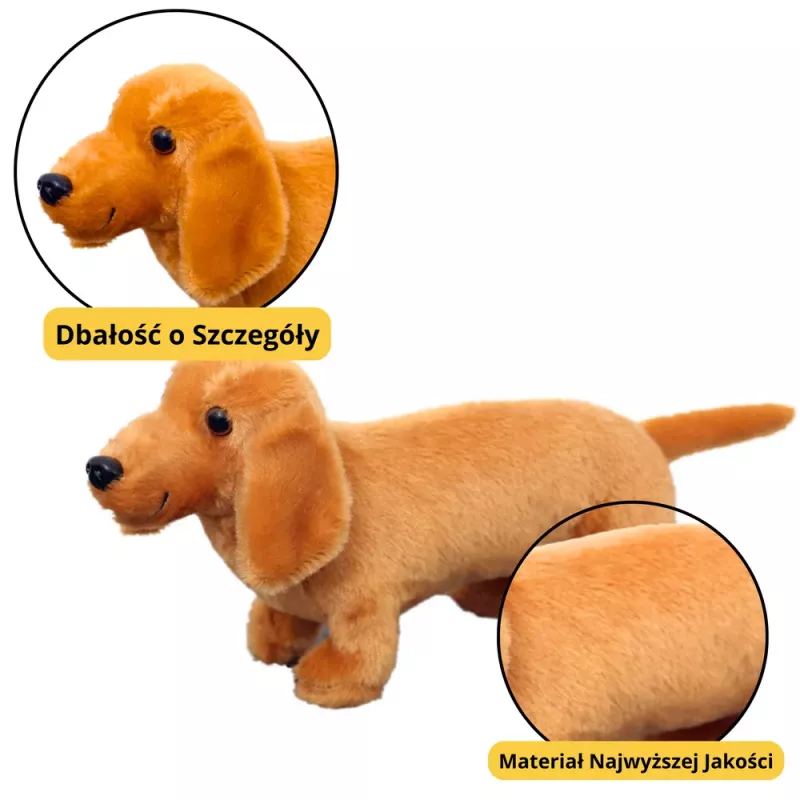 LEAN TOYS Plush Mascot Cuddly Toy Dog Dachshund Light Brown 25cm
