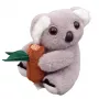 LEAN TOYS Plush Koala Keychain with Branch Gray Carabiner Gold 12cm