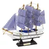 LEAN TOYS Kollektsioneeritav Mudel Dekoratiivne Purjelaev Valge ja Sinine 18x17cm