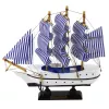 LEAN TOYS Kollektsioneeritav Mudel Dekoratiivne Purjelaev Valge ja Sinine 18x17cm