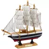 LEAN TOYS Kogumismudel Dekoratiivne Purjelaev Must ja Valge 21x21cm