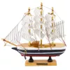 LEAN TOYS Kogumismudel Dekoratiivne Purjelaev Must ja Valge 21x21cm