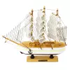 LEAN TOYS Kolmemastiline Purjelaev Dekoratiivmudel Valge 24x23cm