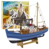 LEAN TOYS Kollektsioneeritav Dekoratiivne Mudel Kalapaat Laev Sinine 30x26cm