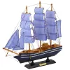LEAN TOYS Kollektsioneeritav Mudel Dekoratiivne Purjelaev Valge ja Sinine 33x31cm
