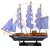 LEAN TOYS Kollektsioneeritav Mudel Dekoratiivne Purjelaev Valge ja Sinine 33x31cm