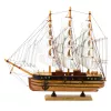 LEAN TOYS Kollektsioneeritav Dekoratiivne Kolmemastiline Purjelaev Valge 39x36cm