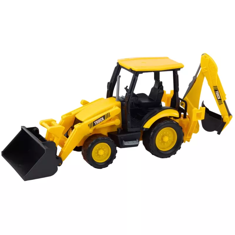 LEAN TOYS Construction Excavator With Drive Movable Two Buckets Yellow