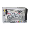 LEAN TOYS Mootorratas Metall Tuled Helid Valge Punane Kollane Triibud 1:12
