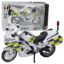 LEAN TOYS Politsei mootorratas Metall Tuled Helid Valge 1:12