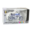 LEAN TOYS Motorcycle Retro Classic Metal Lights Blue 1:12