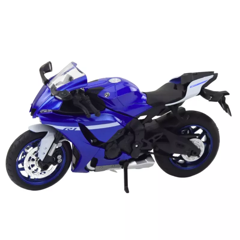 LEAN TOYS Sports Motorcycle Metal Lights Sounds Navy Blue R1 1:12