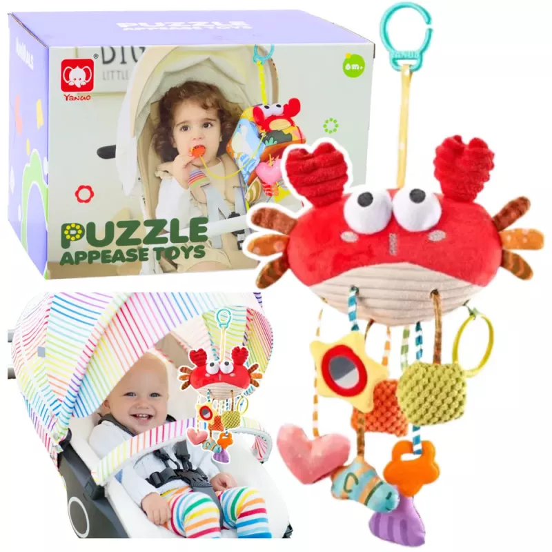 LEAN TOYS Sensory Toy Crab Bed Hanger 9in1