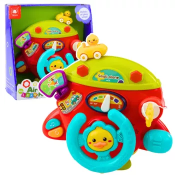 LEAN TOYS Interaktiivne lennuki juhtpaneel multifunktsionaalne väikepiloot helidega
