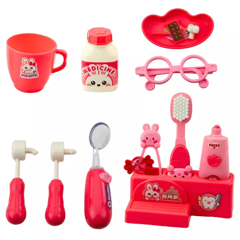 LEAN TOYS Unicorn Dentist Educational Set Doctor Dentist Pink