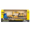 Huina 1:50 Diecast veok haagisega ja metallist ekskavaator kollane