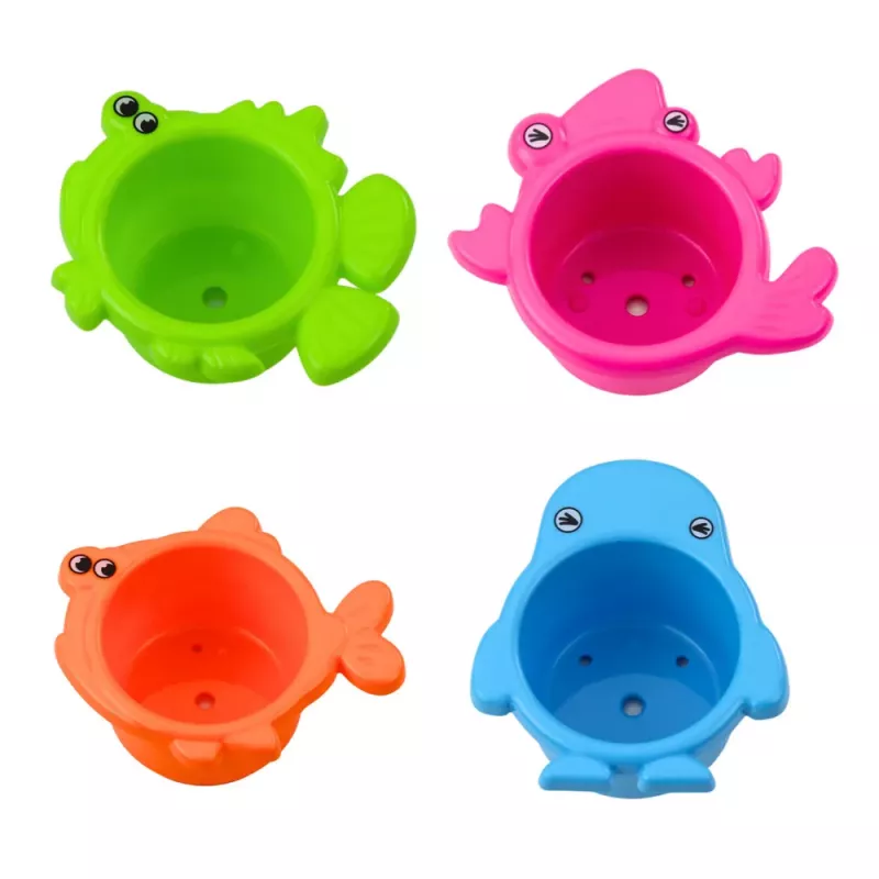 LEAN TOYS Interaktiivne vannimänguasjade komplekt purskkaevuga loomade topsid