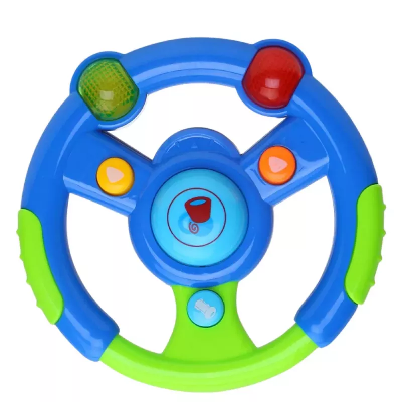 LEAN TOYS Interaktiivne rool väikelastele tulede ja helidega Roheline-Sinine