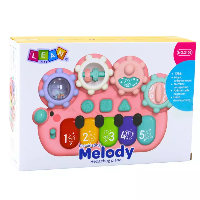 LEAN TOYS Interaktiivne klaver lastele Gears Pink