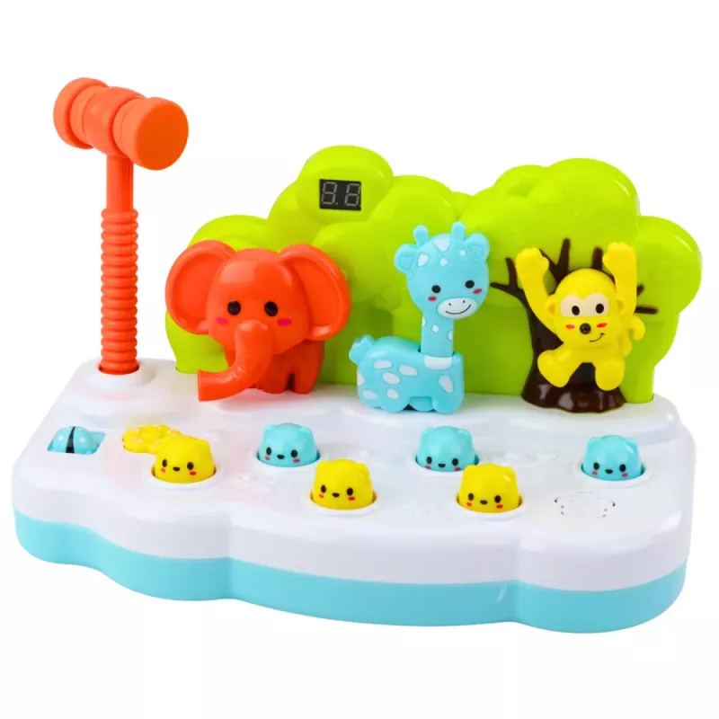 LEAN TOYS Whack-A-Mole Animals Skill Game Counter Hammer Color