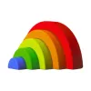 LEAN TOYS Rainbow Puzzle for Toddlers Colorful Rubber Blocks 5 pcs.