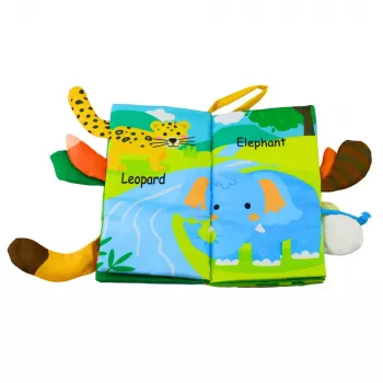 LEAN TOYS Pehme õpperaamat Rustling Animals For Babies