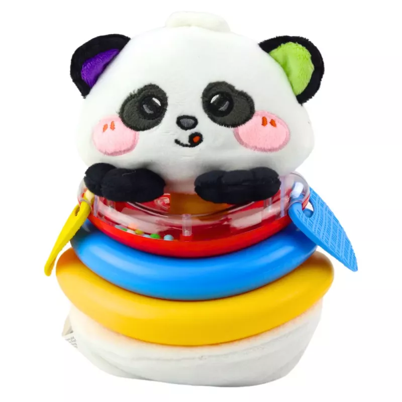 LEAN TOYS Sensory Toy Tumbler Panda Pyramid Rocking Teethers Rattle