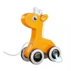 LEAN TOYS Giraffe Pull String Toy Squeaker Eco Yellow