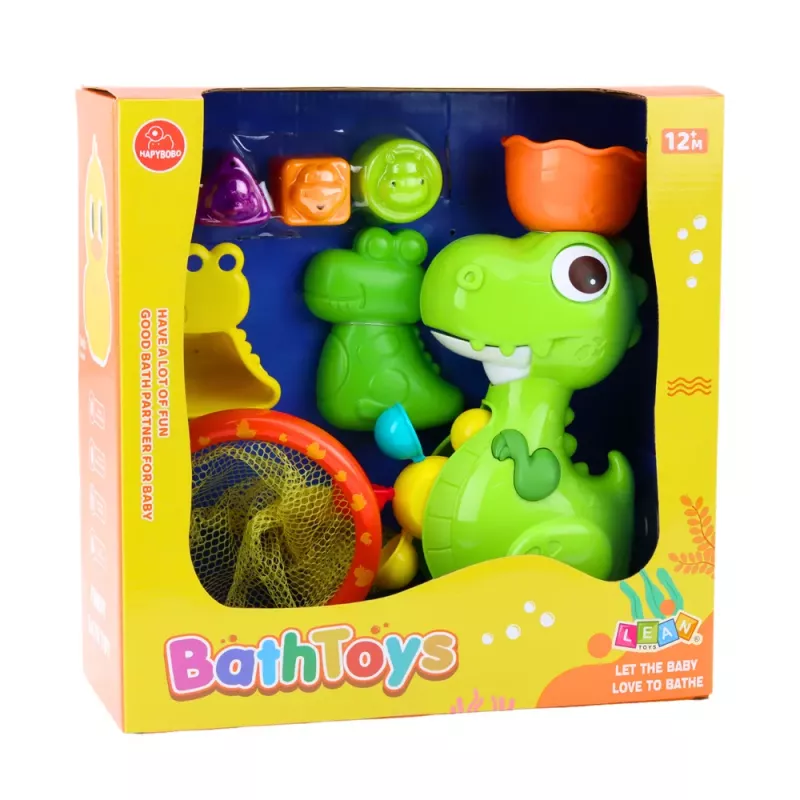 LEAN TOYS Bath Toy Set Dinosaur with Grinder Accessories 8pcs