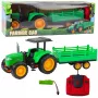 LEAN TOYS RC Green Remote Controlled Farm Tractor With Trailer