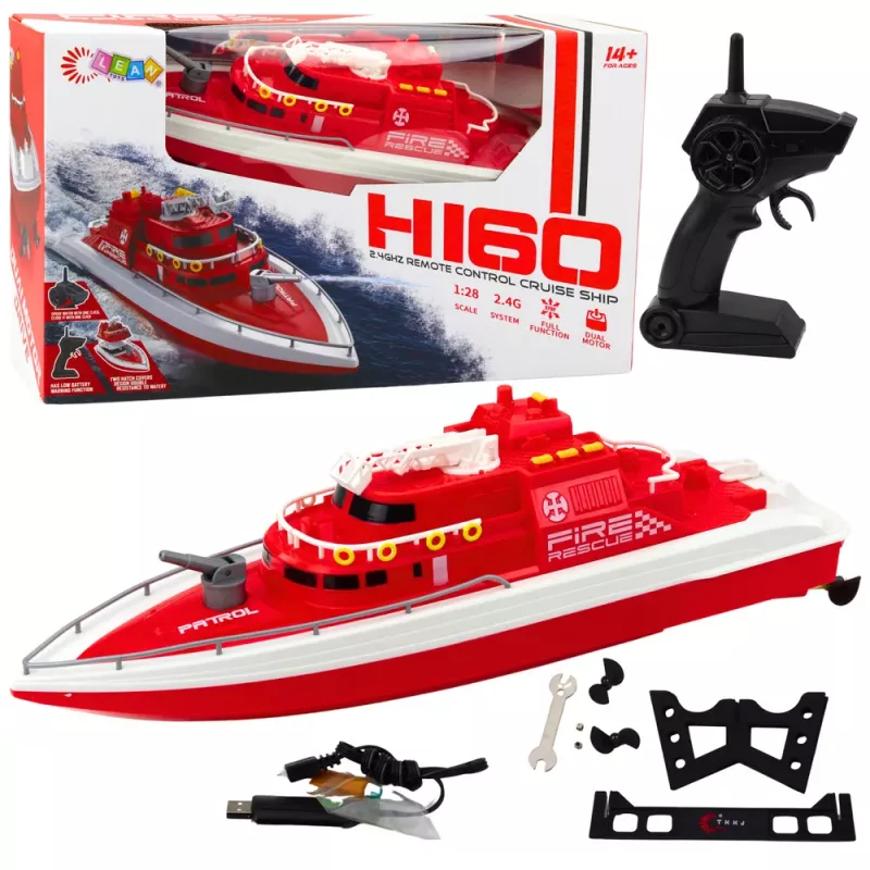 LEAN TOYS Kaugjuhitav Paat RC 1:28 Punane