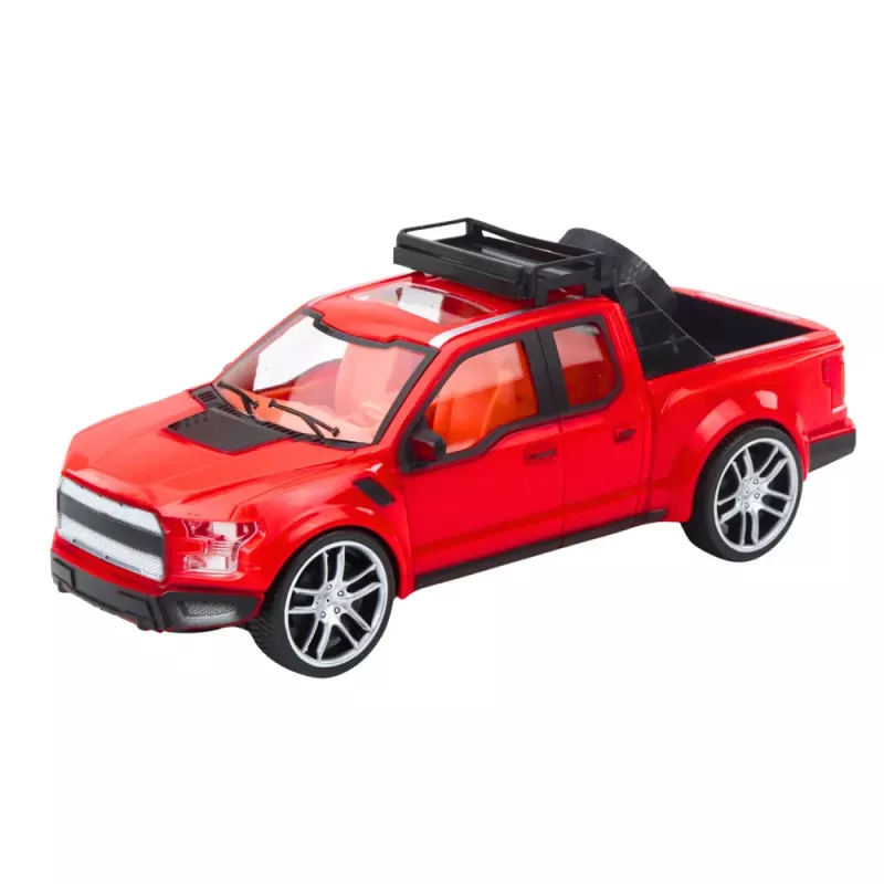 LEAN TOYS Maastikuauto komplekt: punane puksiirauto ja must sportauto 59cm