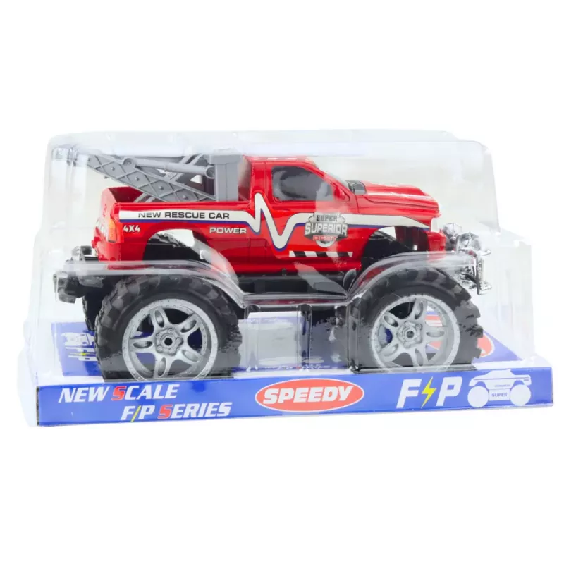 LEAN TOYS Tagaveoline Maastikupäästesõiduk Haakeseadisega, Punane 27cm