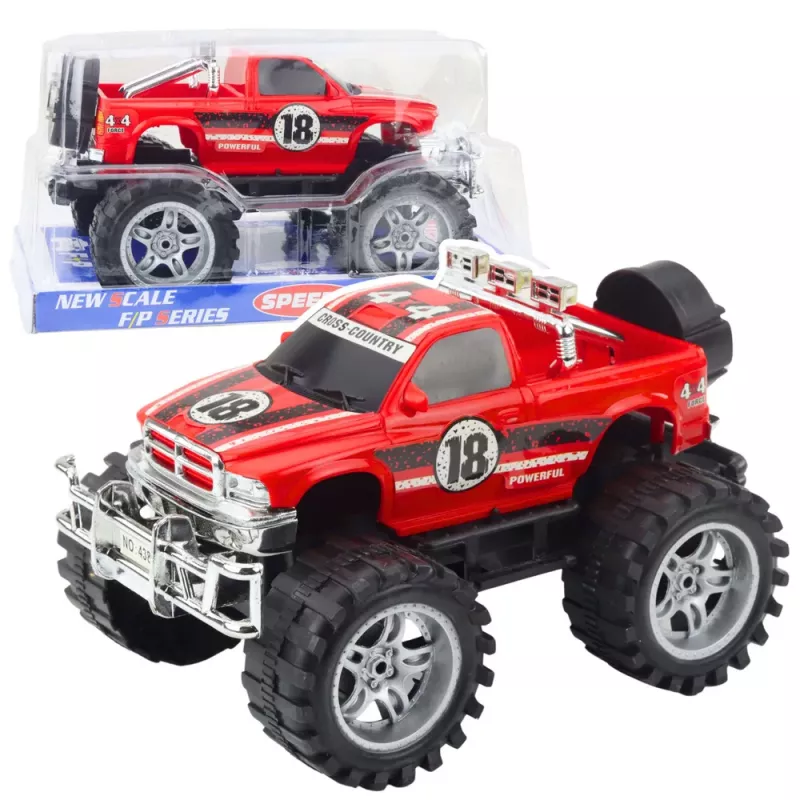 LEAN TOYS Tagaveoline Maastikusõiduk Suurte Ratastega, Punane 27cm