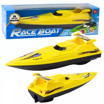 LEAN TOYS Boat Motorboat Floating Yacht Battery Operated Yellow